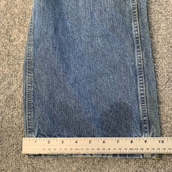 VTG Structure Jeans Mens 36x32 Blue Med Wash Wide Leg Baggy Skater 90s Y2K - Picture 12 of 16